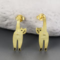 Lotus Fun Pure 925 Sterling Silver Wacky Cat Stud Earrings Christmas Gift Fine Jewelry for Women