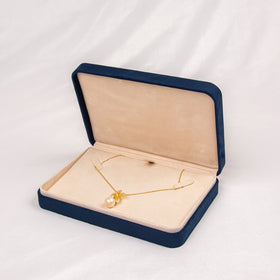 Wholesale Luxury Velvet Large Necklace Box Eco-friendly Custom Logo Royal Blue Grey Interior Jewelry Display Boxes Reasonable