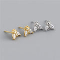SP Minimalist Jewelry Fashion Zircon Animal Stud 925 Sterling Silver Cute Insect Stud Earrings