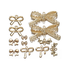 AA016588 Metal Bowknot Charm for Jewelry Making Alloy Bow Charms Pendants