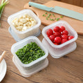 HelloWorld Storage Box Ginger Garlic Onion Storage Box Household Portable square Plastic Transparent Drain Fresh Bowl Refrigerator Seal