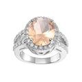 Abiding Gemstone Oval Natural Citrine Stackable Cubic Zirconia Simulated Diamond Ring for Women Wedding