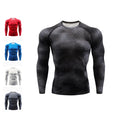 Custom Compression Mens Gym Fitness Athletic T Shirt Breathable Performance Gym Sport Shirt Muscle Fit Men Long Sleeve Shirt