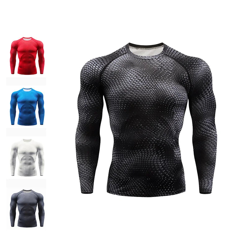 Custom Compression Mens Gym Fitness Athletic T Shirt Breathable Performance Gym Sport Shirt Muscle Fit Men Long Sleeve Shirt