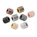 DIY Jewelry Making CZ Hexagon Charm Spacer Beads Connector Full Pave Cubic Zirconia Hexagon Large Hole Loose Spacers