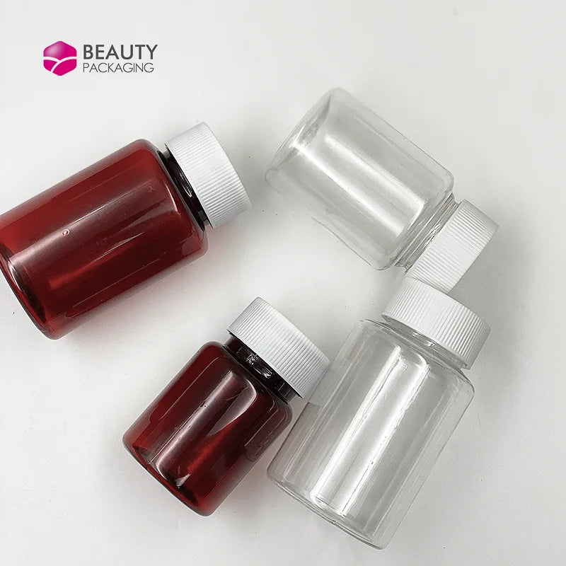 Empty Plastic Pet Bottles 10ml-500ml HDPE/PET Capsule Bottle with Seal Vitamin Bottles Containers