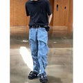 Custom Label  Drop Ship  Stock Street Wear Stock Men Stacked Flared Denim Jeans