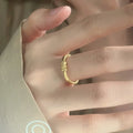 Anillo De Lotus Gold Plated Alloy Engagement Ring Simple Blessing Lotus Flower Ring for Women