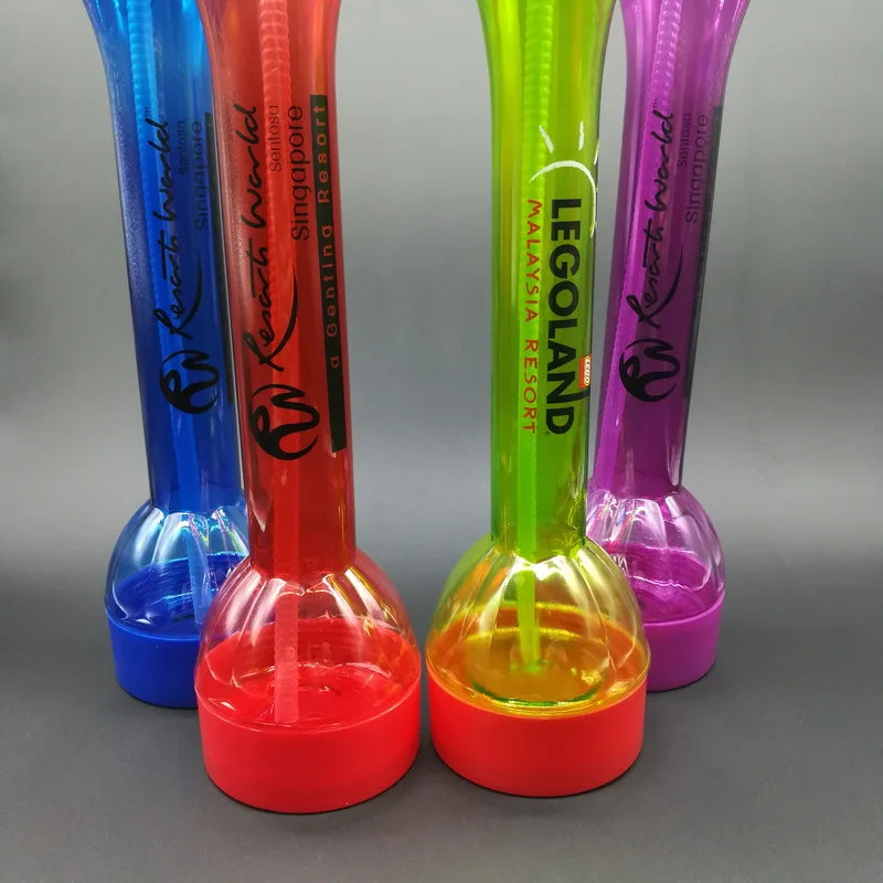 600ml Food Grade Plastic Straw Slush Cup Light-Up Flashing Yard Tumbler Jiafuli Brand GL-M201M Model Multi-Print Custom Parties