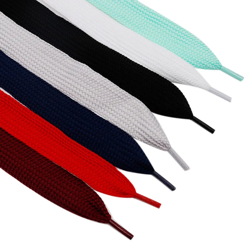 Weiou Laces Super Wide 2.5cm Fat Flat Polyester Shoelaces Metal Aglet Laces