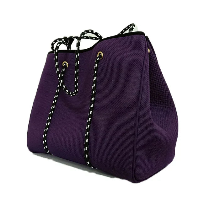 Custom Multipurpose Neoprene Shoulder Bag Casual Open Tote with Mini Purse for Work & Travel Lady Style