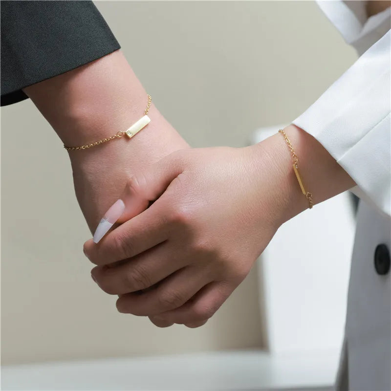 Non Fade Minimalist Woman Fashion Plated Friendship Gifts Stainless Steel Simple Bracelet for Woman Jewelry