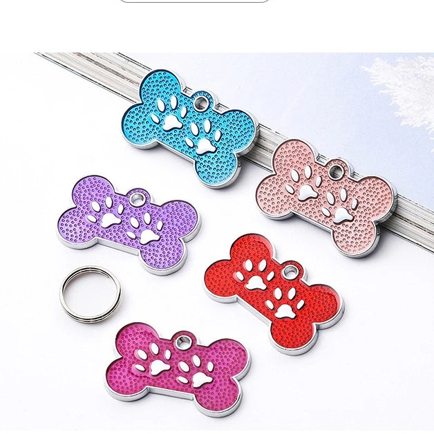 Manufacturer Supplies New Bone Identity Cards Pet Collar Dog Tag Metal Pet Supplies Can Be Engraved by Laser LOGO