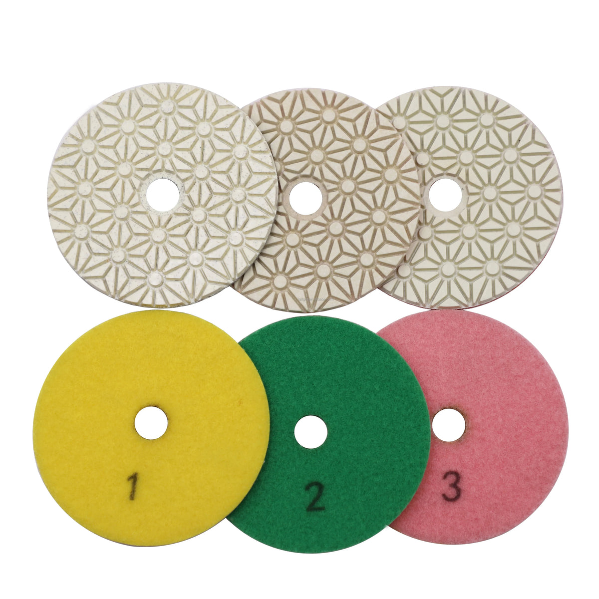 3 Step 100mm Wet Dry Resin Diamond Polishing Pads for Marble Floor Granite Stone Care Ceramic Tile Grinding Disc