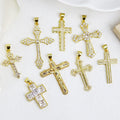 Religious Party Jewelry Gift Cross Pendant 18k Gold Plated Religion Pendants Waterproof Accessories