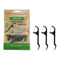 Bamboo Charcoal Dental Floss Pick with Organic Wheat Straw Handle for Eco-friendly Use