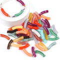 Acrylic Plastic Double-Color Curved Tube Beads 32x8mm for DIY Bracelet Necklace Jewelry Making Accessories