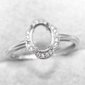 Sterling Silver 5*7/6*8/7*9/8*10/9*11/10*12mm Semi Mount Ring Empty Blank S925 Setting Base Without Center Stone for DIY Inlay
