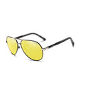 For 2024 Vintage Fashion Night Vision Aluminum Polarized Full Rim Sun Glasses Black Frame Men's Women's Driving Eyewear 725