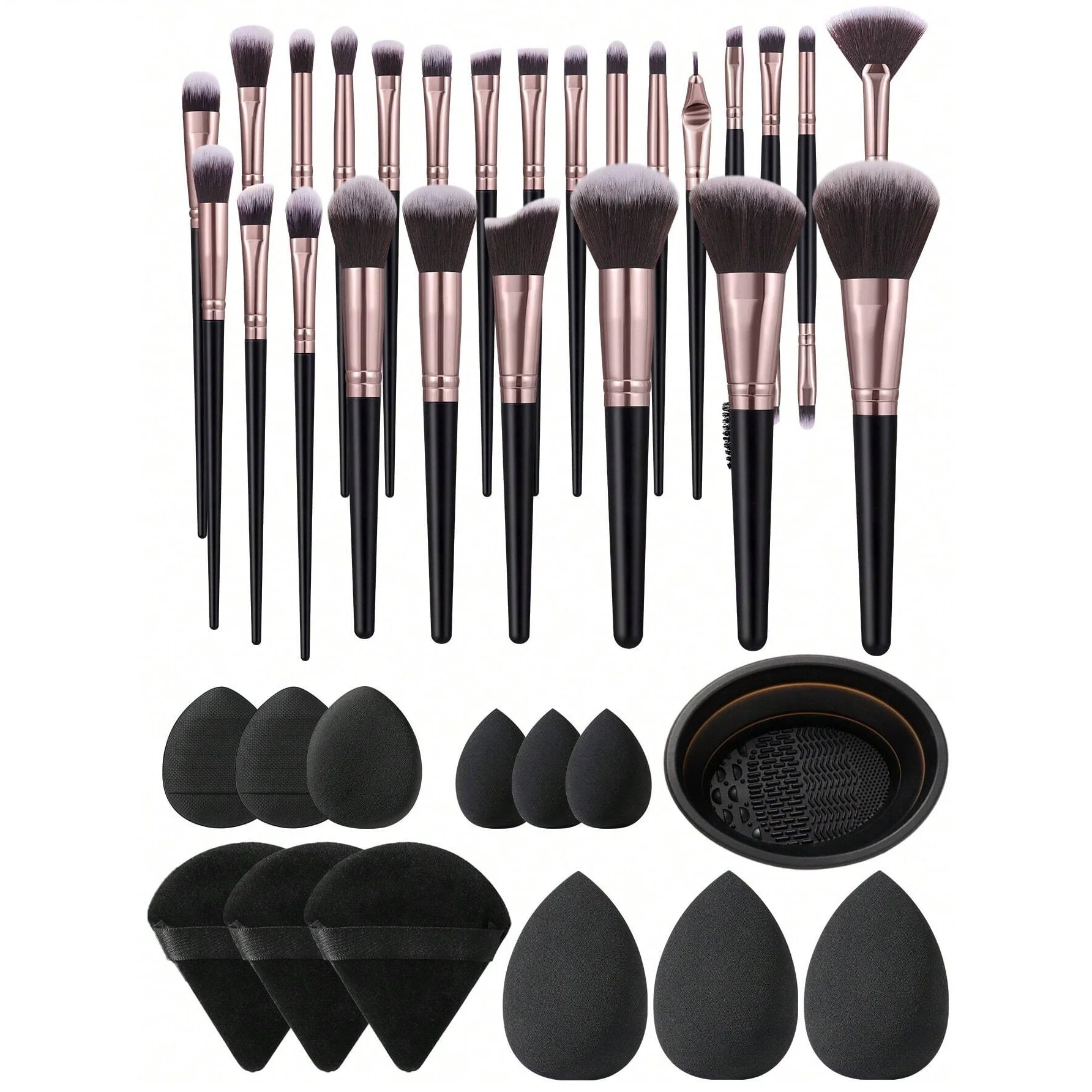 Hot Sale Private Label 38 Pcs Make up Brush Set Beauty Tools Plastic Handle Makeup Brush Set Kit With Puff Sponge
