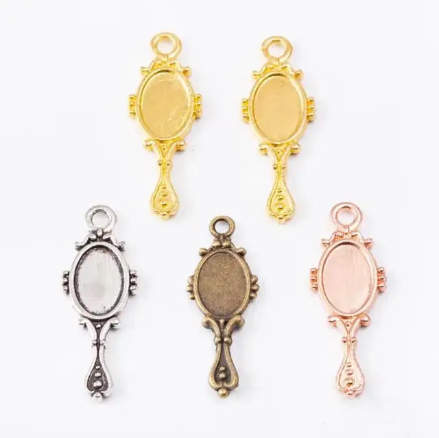 Charms Devil Mirror Antique Silver Color Plated Pendants Making DIY Handmade Tibetan Silver Color Jewelry