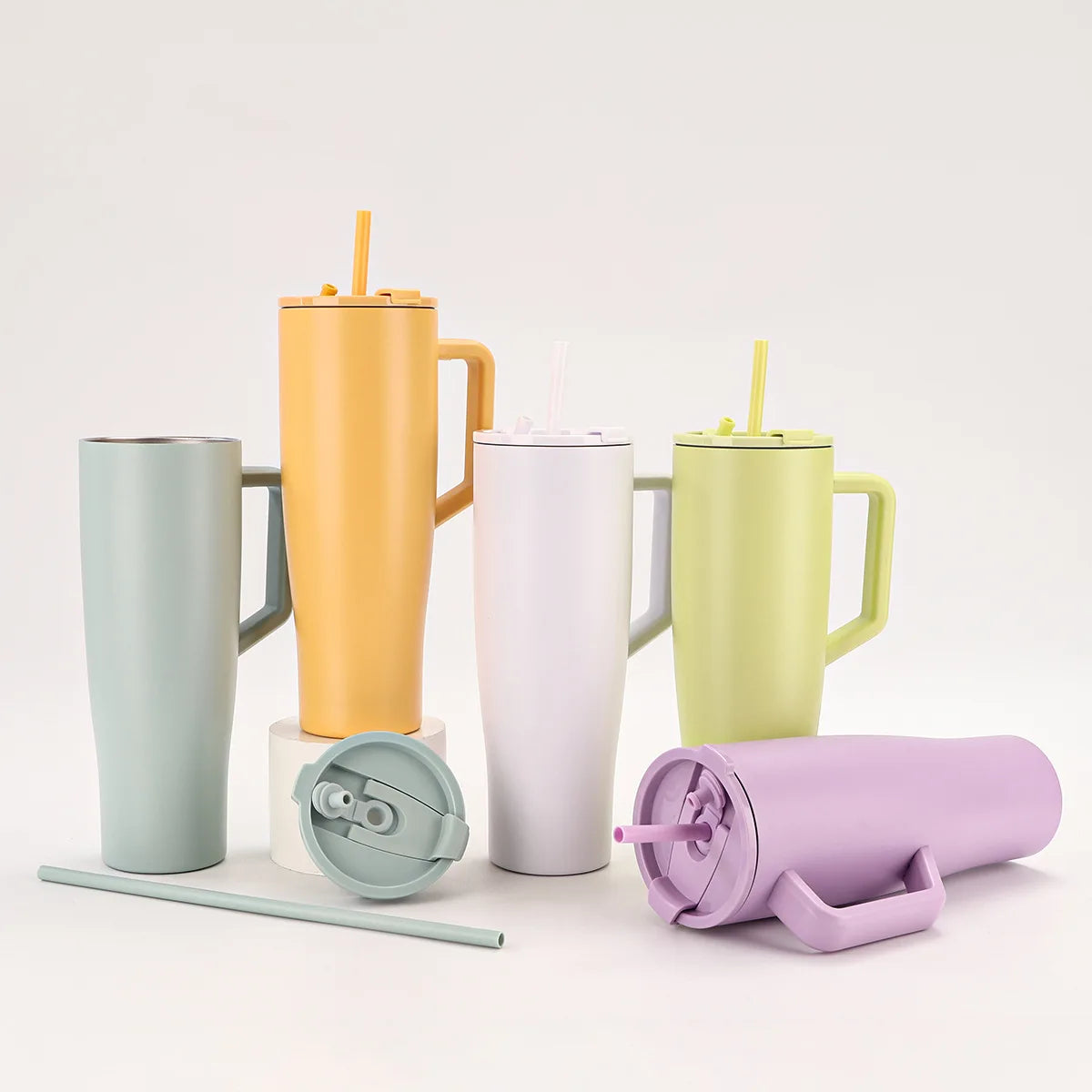 40oz Tumbler with Handle Leak-Proof Stainless Steel Vacuum Insulated Coffee Cup Travel Mug