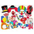 Ychon Circus Carnival Birthday Photo Booth Props Kit Party Favors Paper Sticks Customized Size Customized Logo