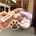 New Arrival Cute Creative 3D Cartoon PVC Cat Paw Claw Pendant Keyring Keychain Soft Rubber Car Keychain Accessories
