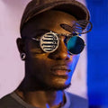 Funny Personality Flip Sunglasses Men Woman Metal Steampunk Sun Glasses Male Female Double Lens Eyeglasses Hip Hop Sunglasses