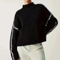 High Neck Sweater Shift the Focus Oversized Mock Neck Sweater for Women