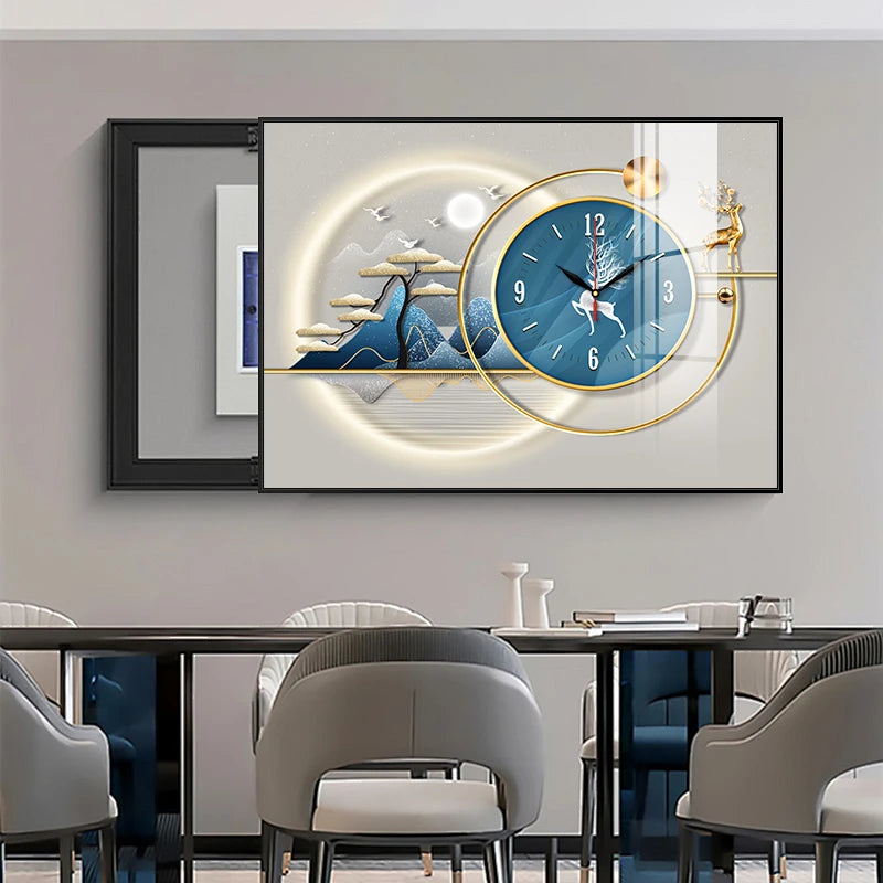 Modern Design Electricity Meter Box Cover up Decorative Crystalline Porcelain Painting Living Room Switches Home Decor Paintings