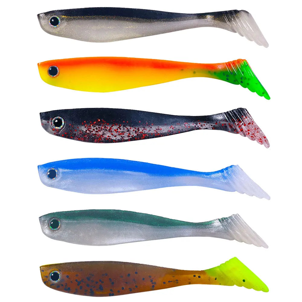 6PCS/bag Soft Fishing Lures Artificial Soft Baits 10CM 5.3G Soft Lures Shads Simulation Lure for Sea Carp
