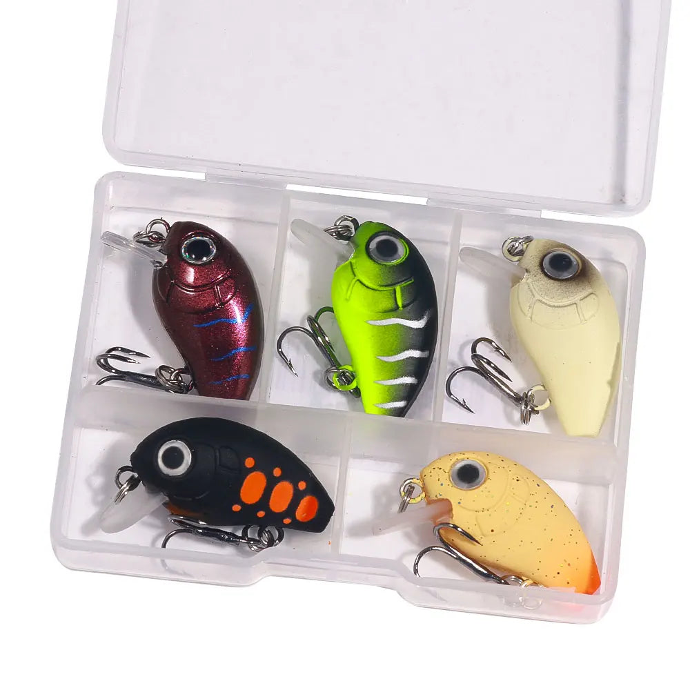 5pcs/box 2.8cm 2g Wholesale Hard Plastic Fishing Wobblers Set Crankbait Minnows Lure Combo Crappie Baits MegaBDM