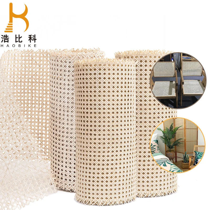Factory Direct Flat Rattan Raw Materialrattan Rattan Mesh Roll Plastic Rattan Roll for Chair Furniture Materials