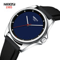NIBOSI 2570 Ultrathin Simple Business Sports Men Watches Silicone Band Waterproof Quartz Wristwatches