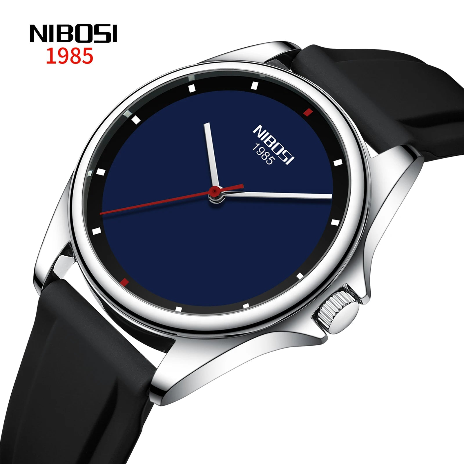 NIBOSI 2570 Ultrathin Simple Business Sports Men Watches Silicone Band Waterproof Quartz Wristwatches