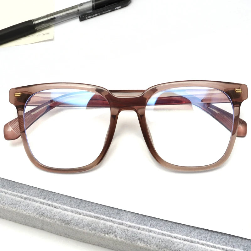 Hot Selling Men Women Anti Blue Bight Blocking Tr 90 Metal Optical Glasses Square Eyewear Frame