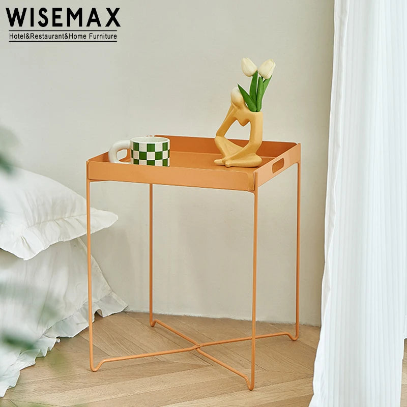 WISEMAX FURNITURE Modern Apartment Nordic Coffee Table Modern Furniture Sofas End Tea Table Metal Side Table for Living Cafe