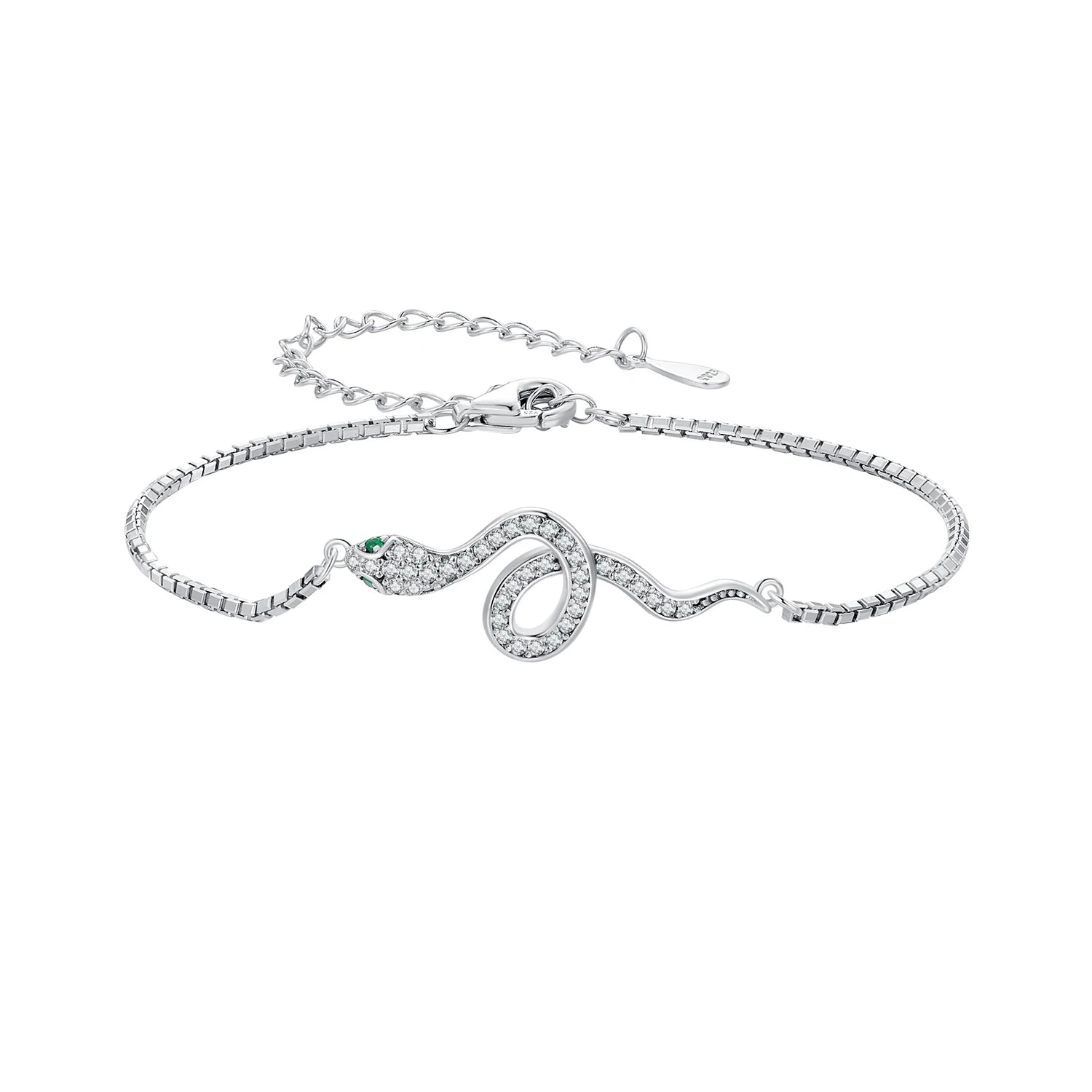 925 Sterling Silver Luxury Spirit Snake Bracelet Lobster Clasp Chain Pave Setting CZ for Women Trendy Fine Jewelry SCB261
