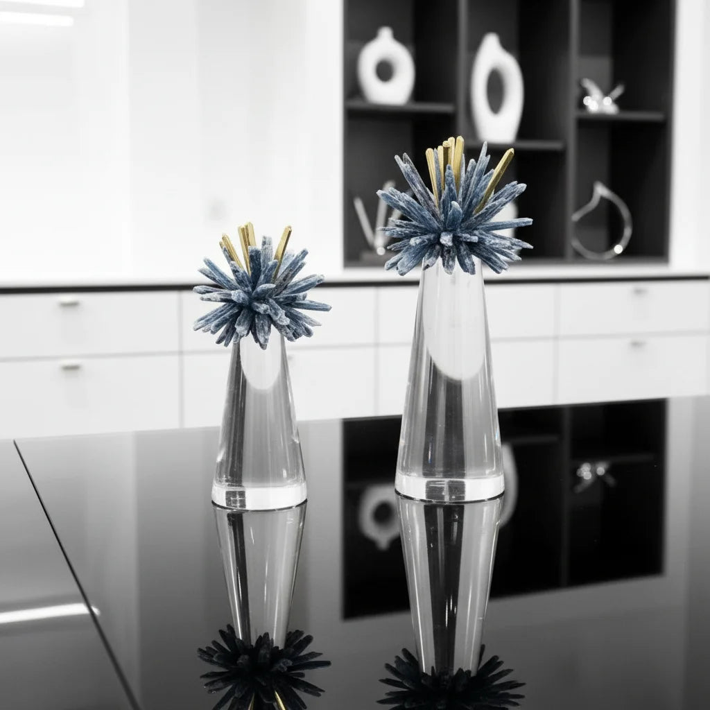 New Design Flower Cluster Crystal Ornaments Snowflake Crystal Ornaments