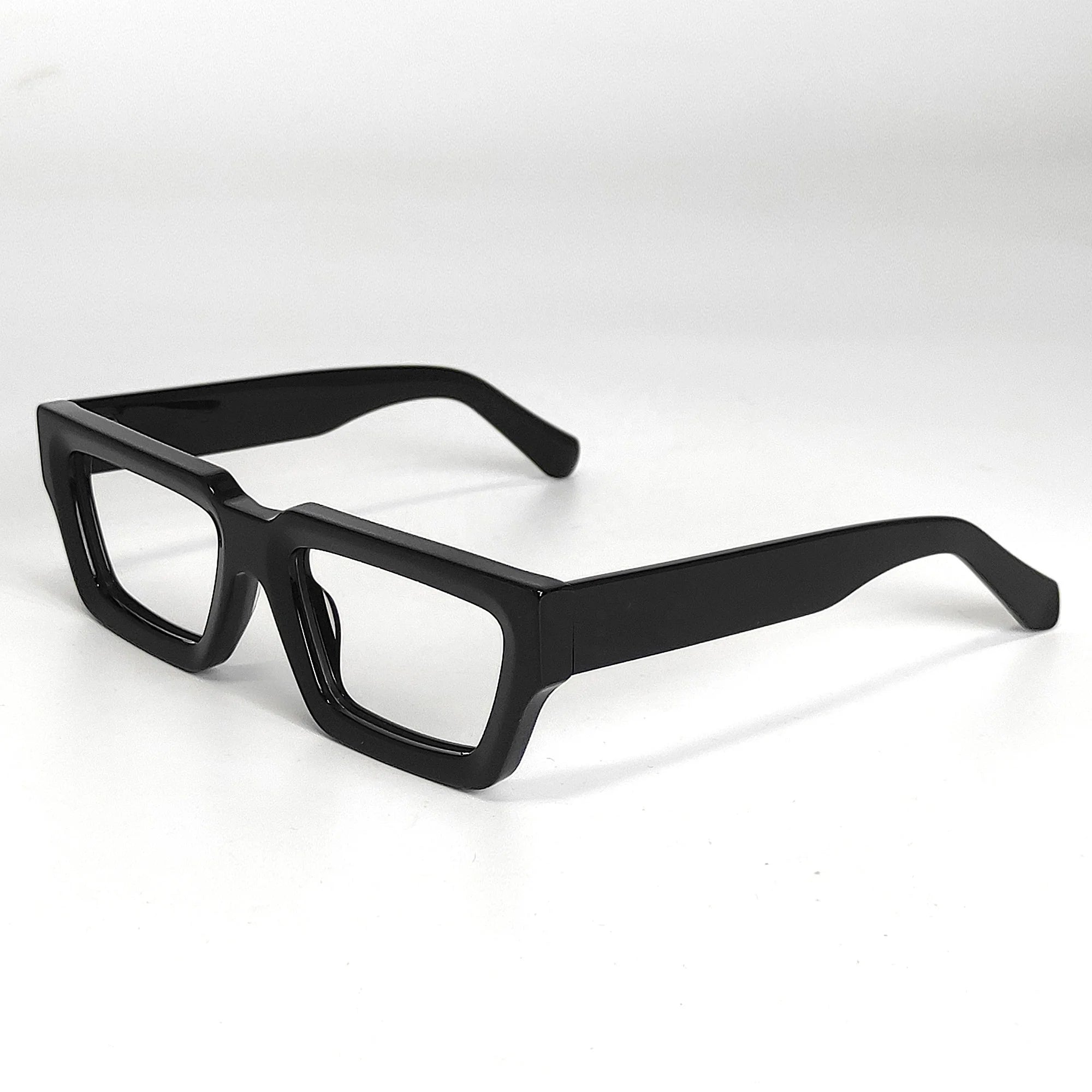 Fashionable Rectangle Acetate Thick Frame Eyeglasses Latest Optical Design Eye Glasses Spectacles with Solid Pattern