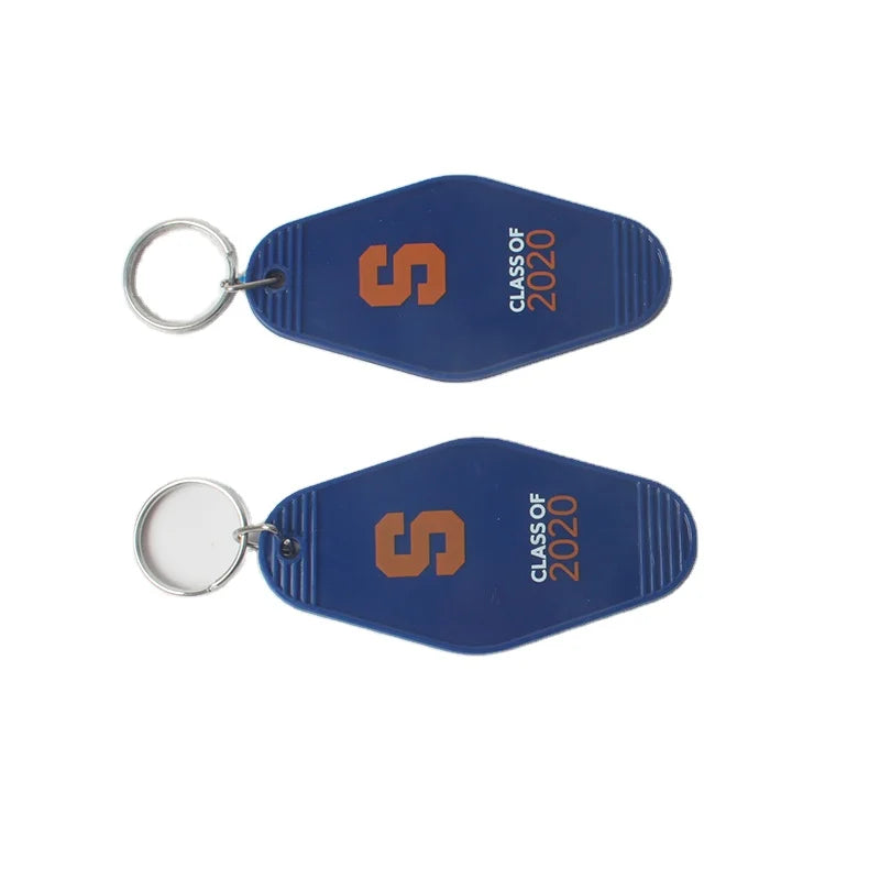 Custom Shape Promotional Design Your Own Plastic Keychains Hotel Key Tag
