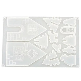 Hot Selling 3D House Shape DIY Silicone Crystal Epoxy Resin Mould Food Grade Christmas Theme Fondant Mold