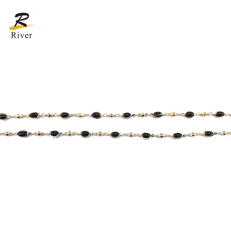 Luxury Elegent Colorful Beads Metal Eyeglass Rope Sunglasses Lanyard Holder Eyewear Chains Stylish Beaded Necklace Chain