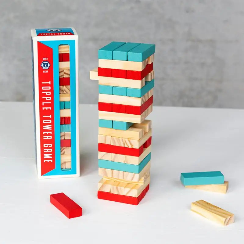Hot Sale Mini Wooden Blocks Unisex DIY Wooden Topple Tower Toy Fun Classic Games Hilarious Rule Combinations Power Hour Parties