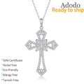 Premium Quality Jewelry VVS GRA Full Moissanite Cross Pendant Necklaces S925 Silver Gold Plated Four Leaf Clover for Women