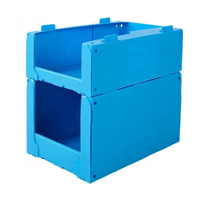 Customized Warehouse Plastic Stacking Boxes Euro Stacking Pick Bins Stackable Corflute Picking Bin MegaBDM
