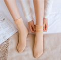 New Winter Wool Socks Thick Warm Crew Length Anti-Slip Feature Customizable Paper Card Packing 500pairs Woman's Socks Cuff