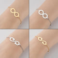 Fashion Non Tarnish Silver 18K Gold Plated Stainless Steel Women Charm Infinity Bracelet Jewelry