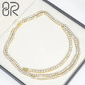 10K 14K 18K Gold Tennis Chain Real Gold  IGI Certified Round Brilliant Cut Lab Grown Diamond Iced Out Tennis Link Chain